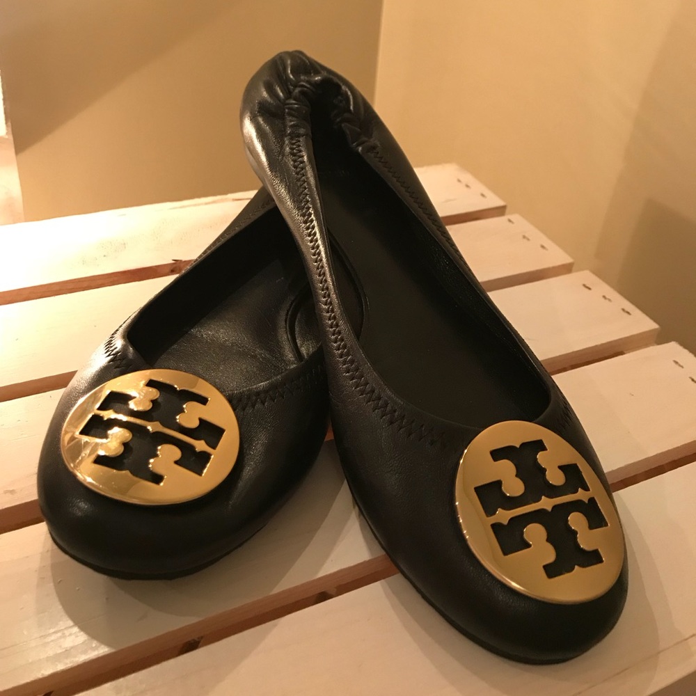 Tory Burch Minnie Travel Logo Ballet Flat - Black